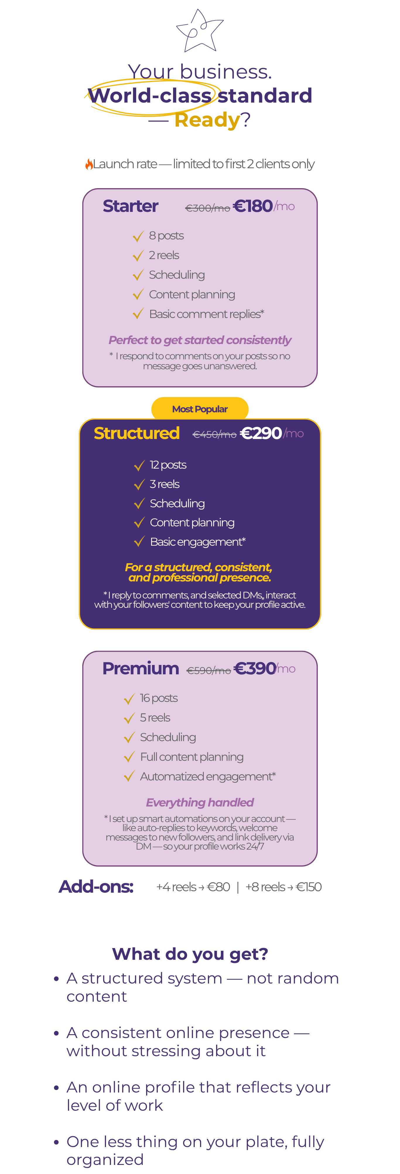 Elevate Digital pricing section